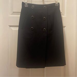 Banana Republic Women’s Size OP Petite Front Buttons & Pockets Black Wool Skirt